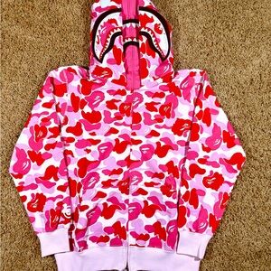 **New W/ Tags** Bape Pink Zip Up Hoodie